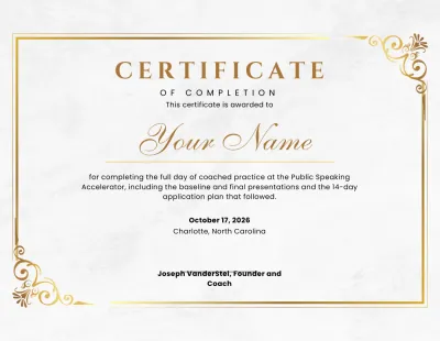 Certificate of completion